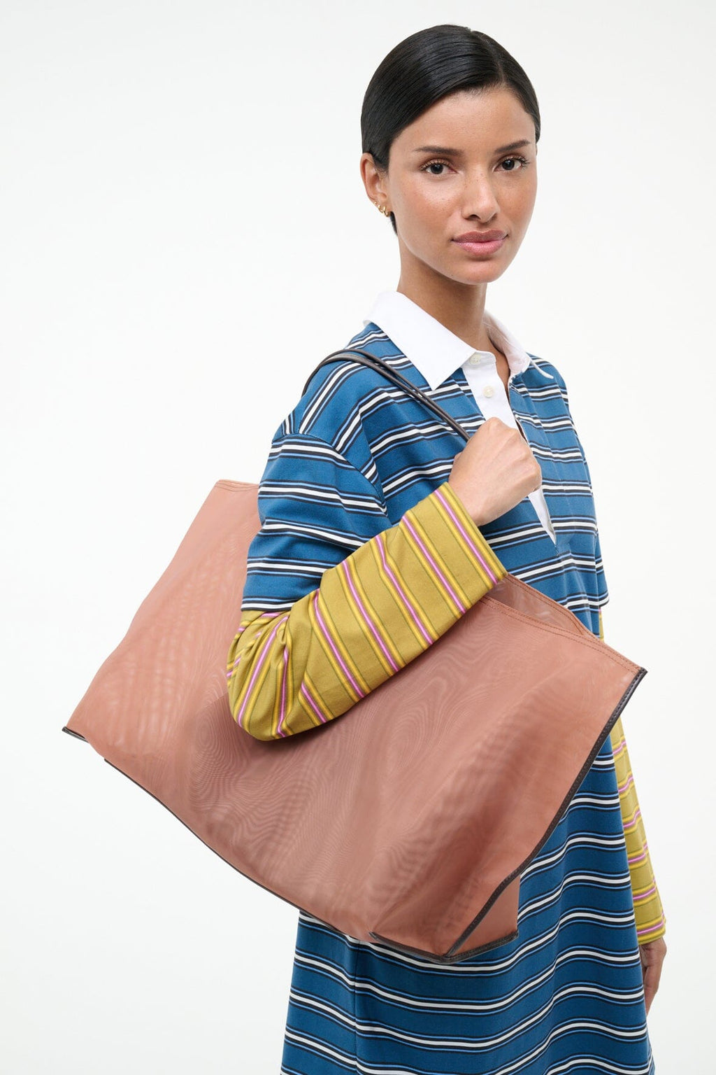 CHRISTOS LARGE MESH TOTE | CAMEL
