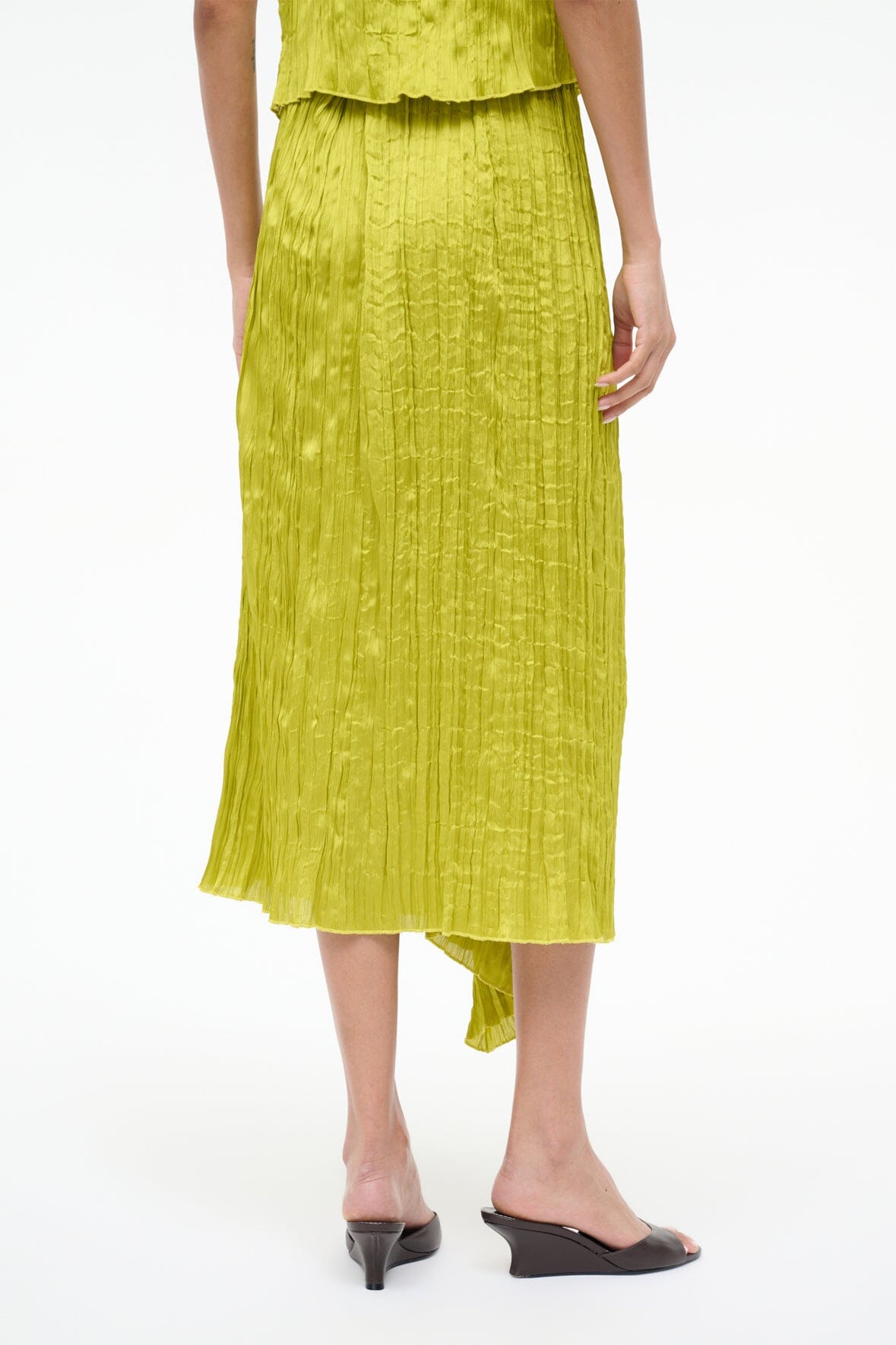MAI SKIRT | CHARTREUSE PLISSE