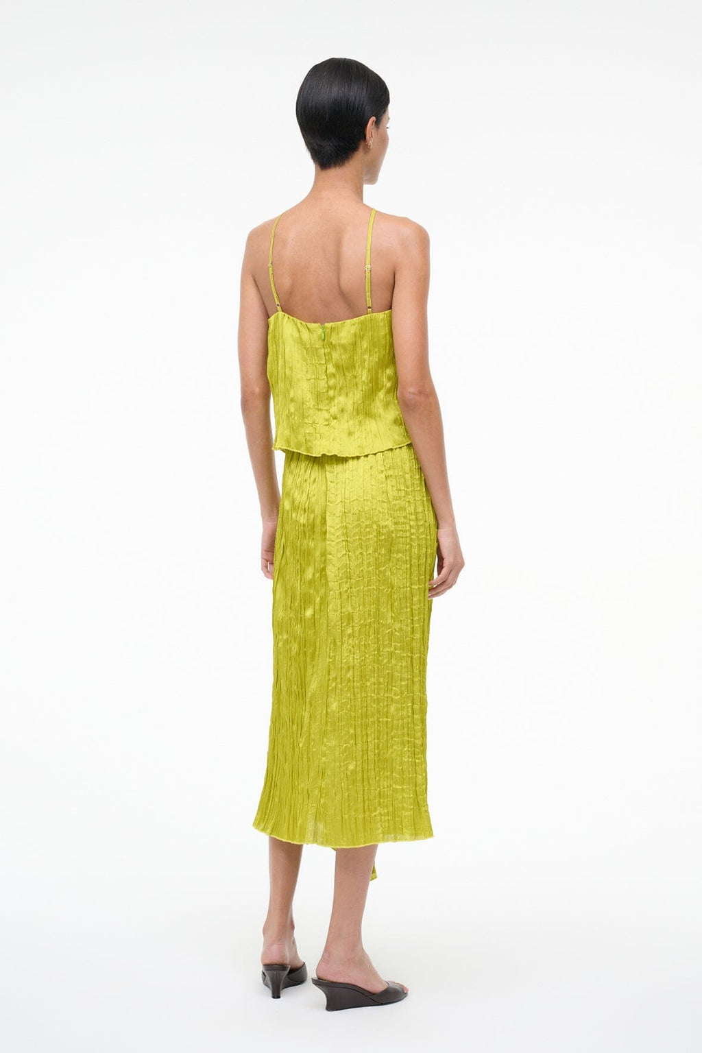 MAI SKIRT | CHARTREUSE PLISSE