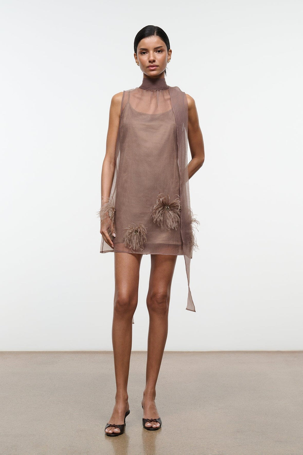 ALBEE MINI DRESS | TRUFFLE