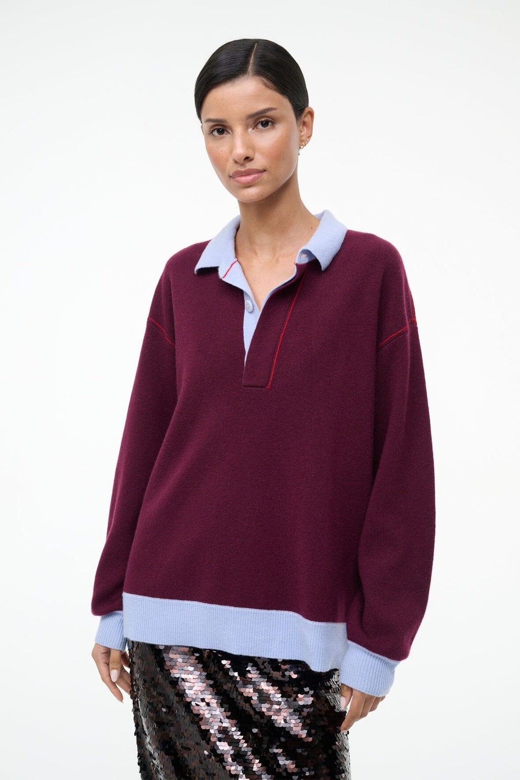 MICHAEL CASHMERE SWEATER | CRIMSON