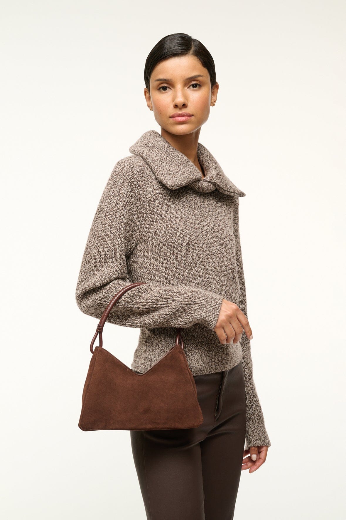 VALERIE SHOULDER BAG | MAHOGANY SUEDE