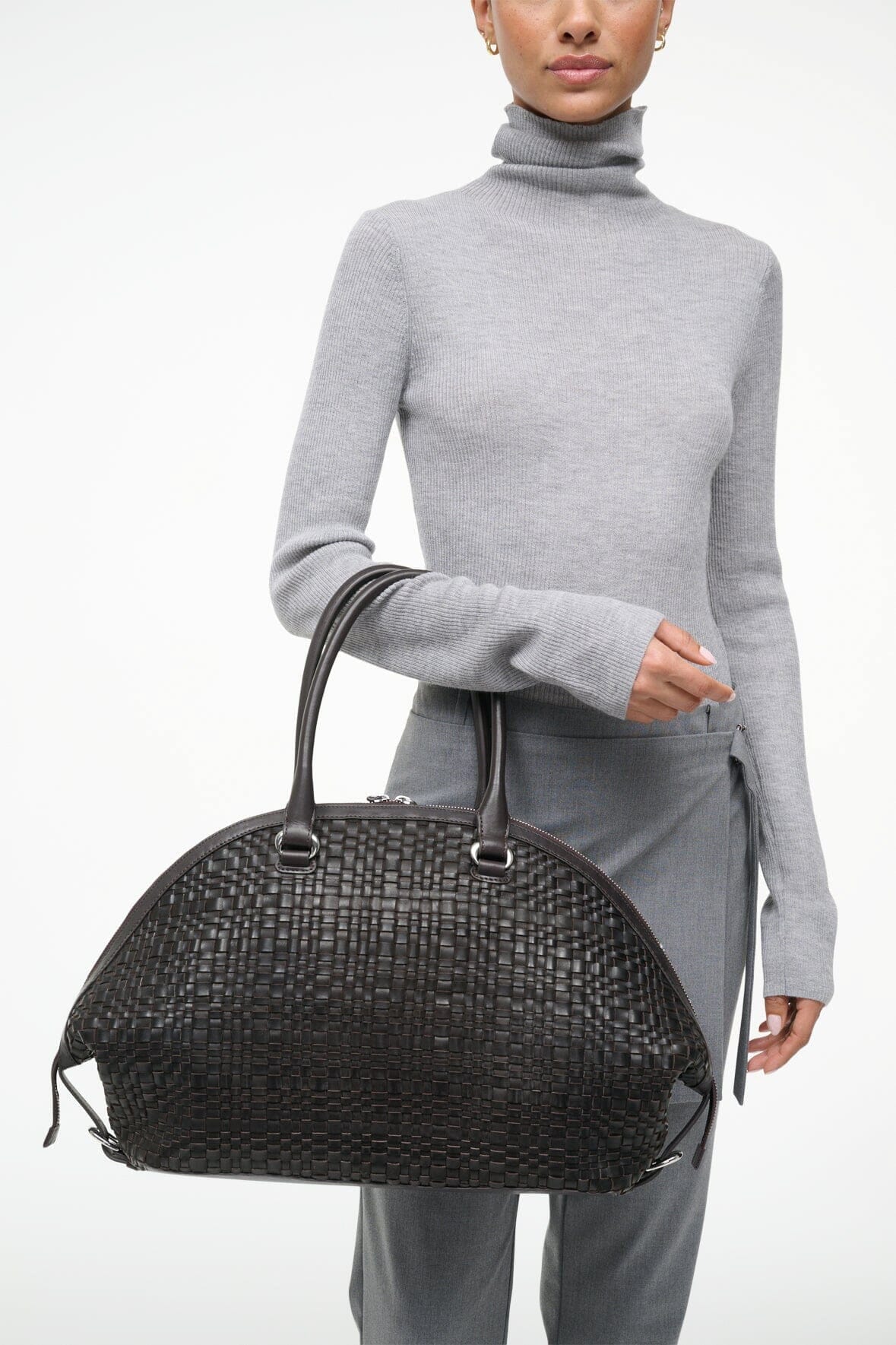HESTER SATCHEL | ESPRESSO WOVEN LEATHER