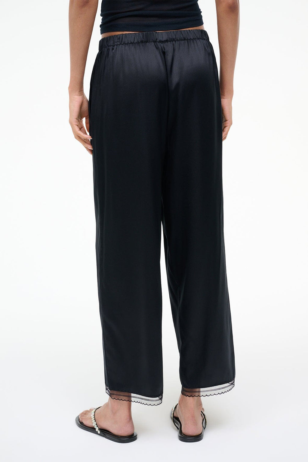 KIRBY SILK CROPPED PANT | BLACK