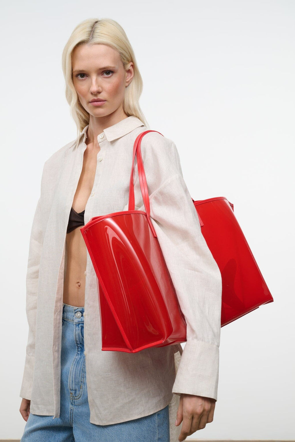 CHRISTOS LARGE TOTE | RED ROSE
