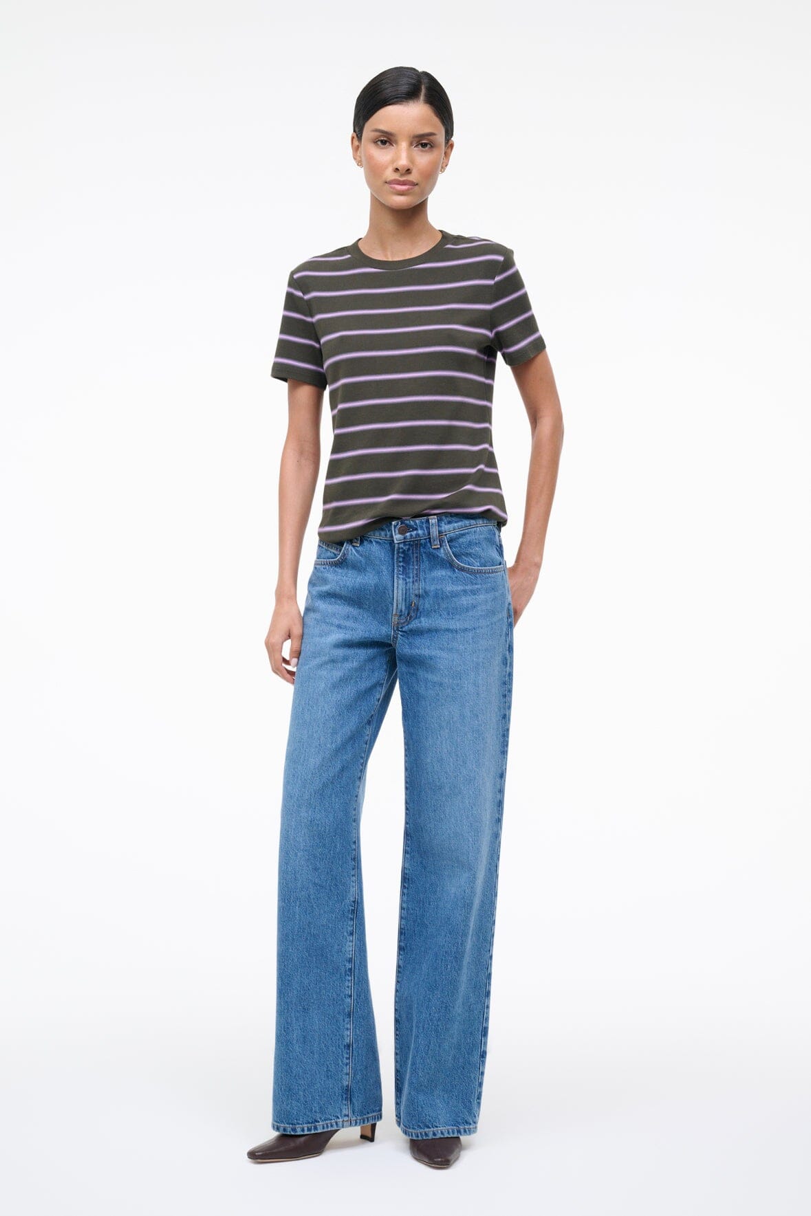 WEEKEND CREW TEE | PINE STRIPE