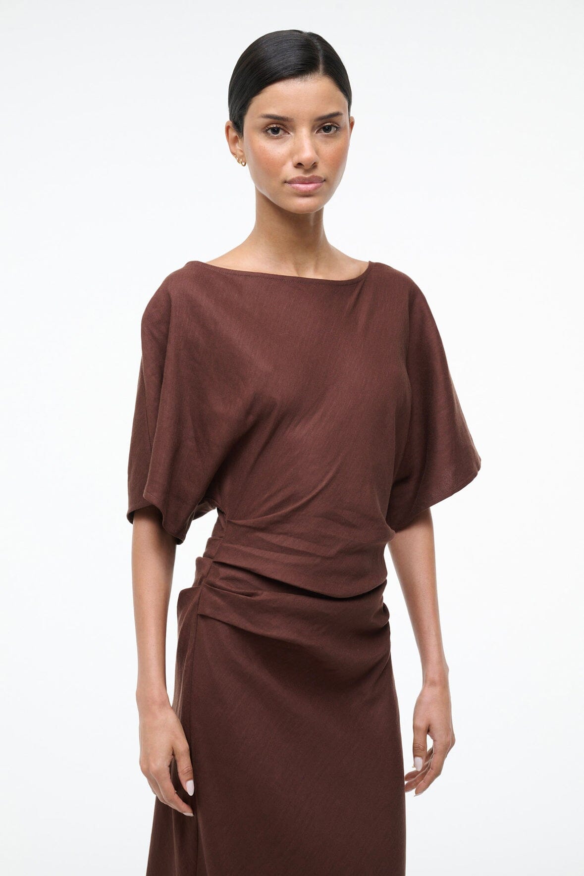 AMELIE LINEN DRESS | DARK OAK