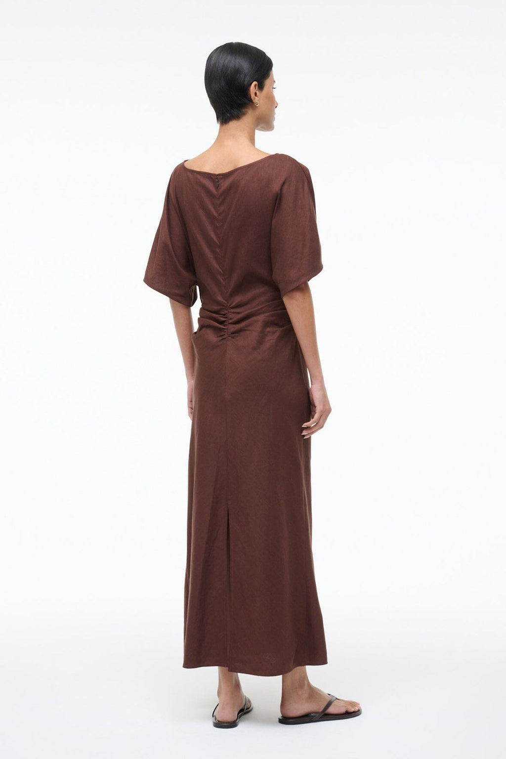 AMELIE LINEN DRESS | DARK OAK
