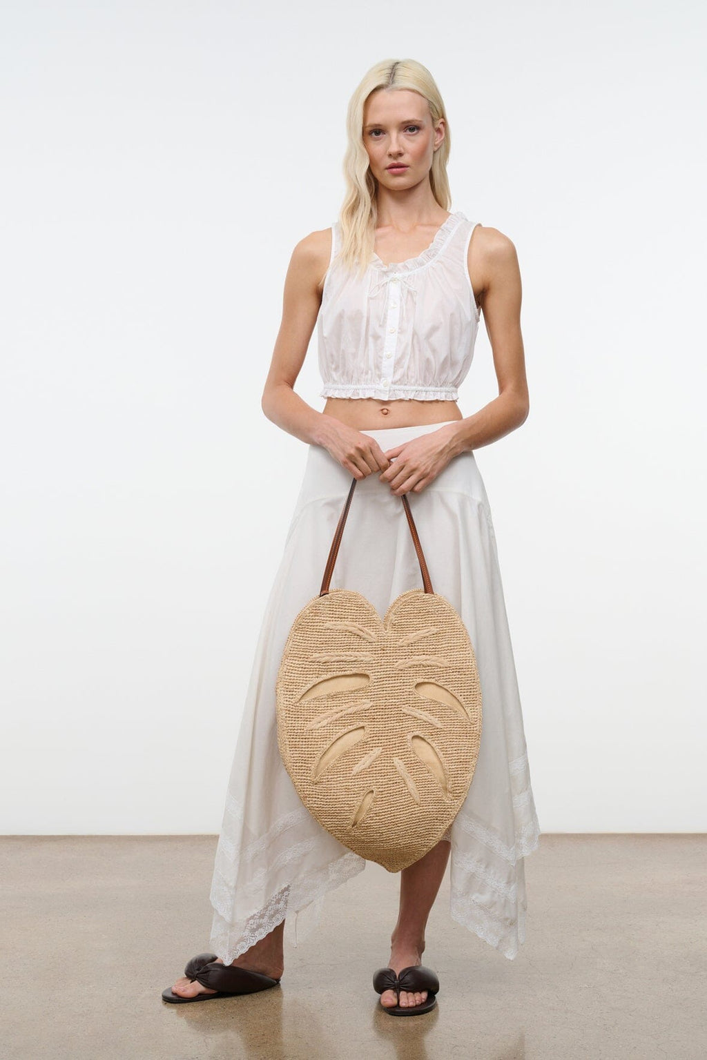 LARGE PALM RAFFIA BAG | NATURAL