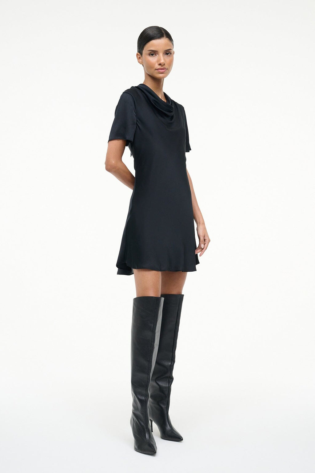 IRIS SILK DRESS | BLACK