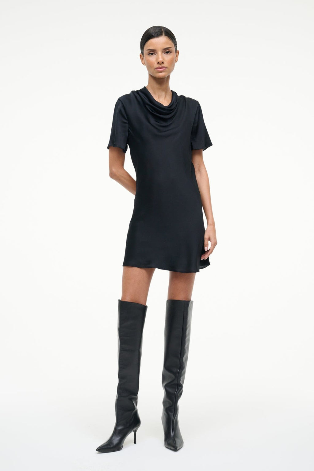 IRIS SILK DRESS | BLACK