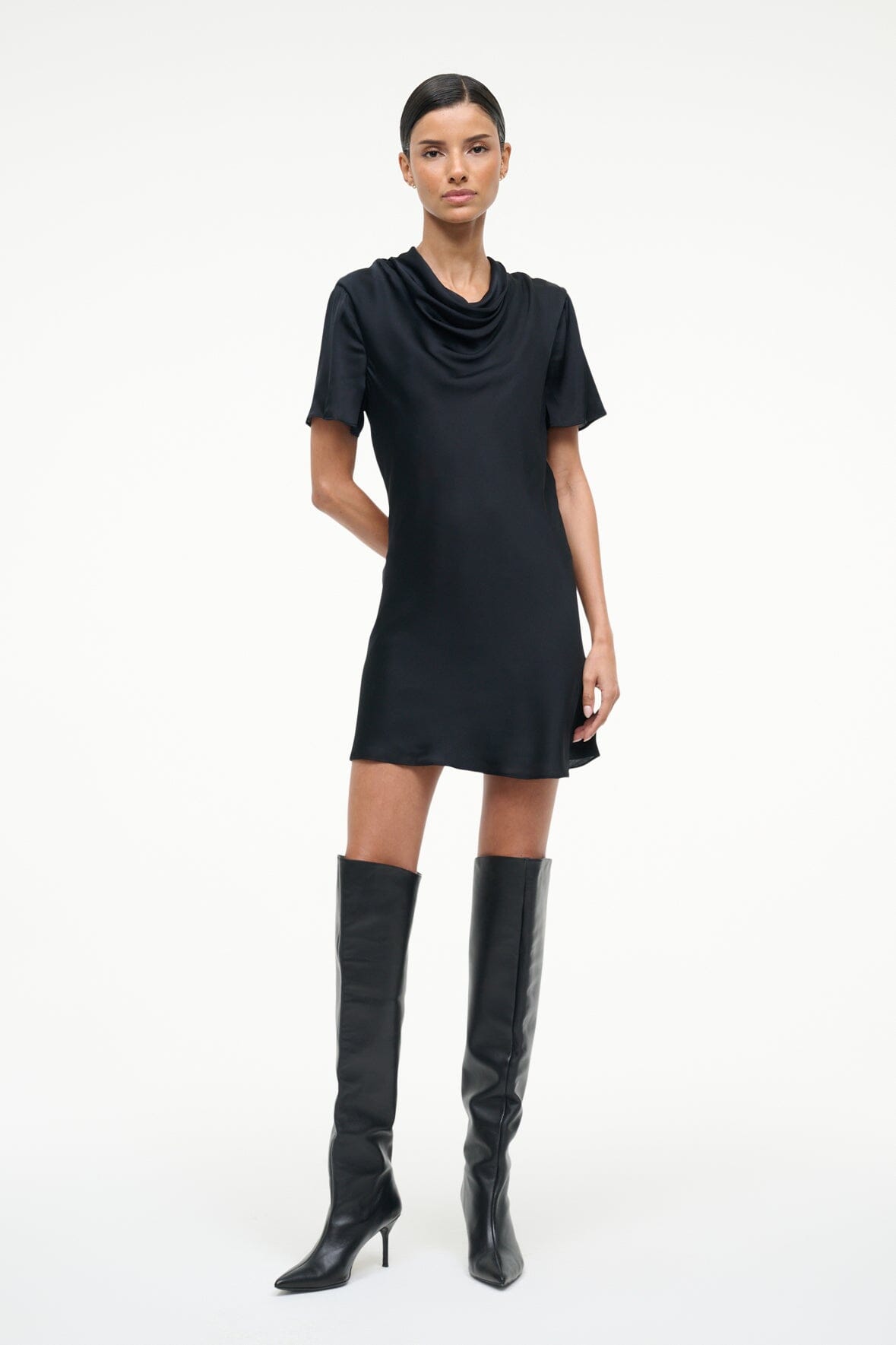 IRIS SILK DRESS | BLACK
