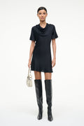 IRIS SILK DRESS | BLACK