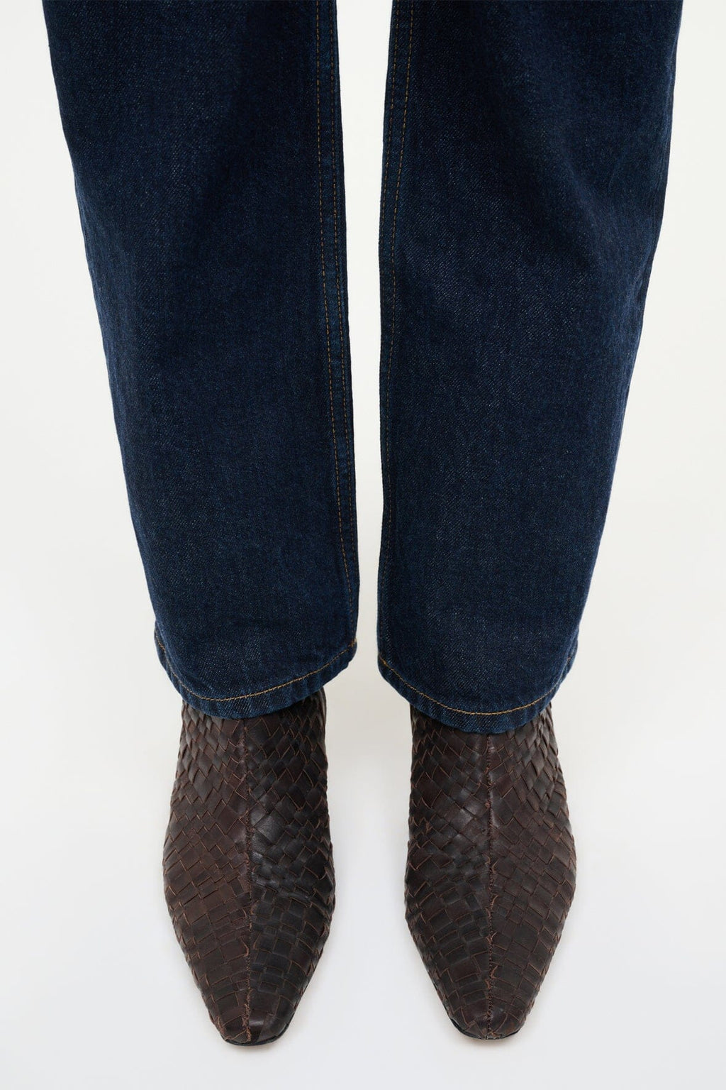 WALLY ANKLE BOOT | ESPRESSO WOVEN LEATHER