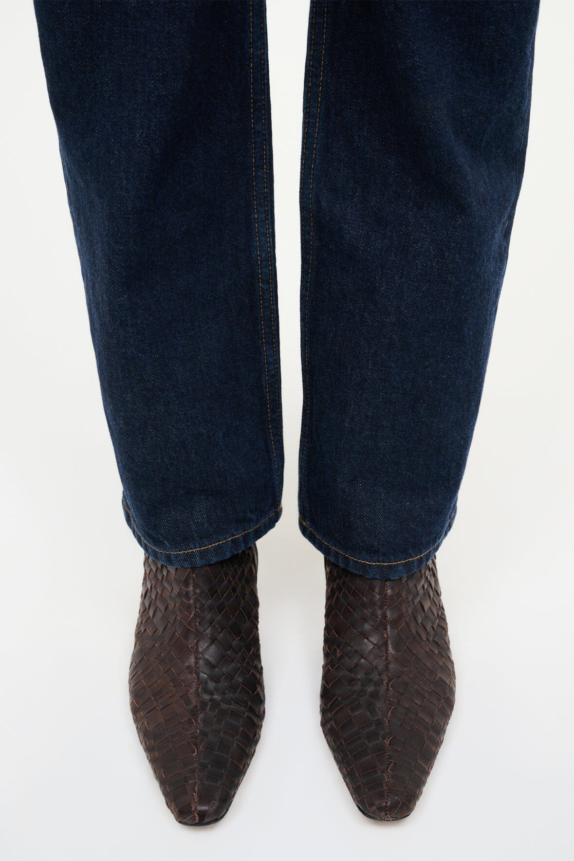 WALLY ANKLE BOOT | ESPRESSO WOVEN LEATHER