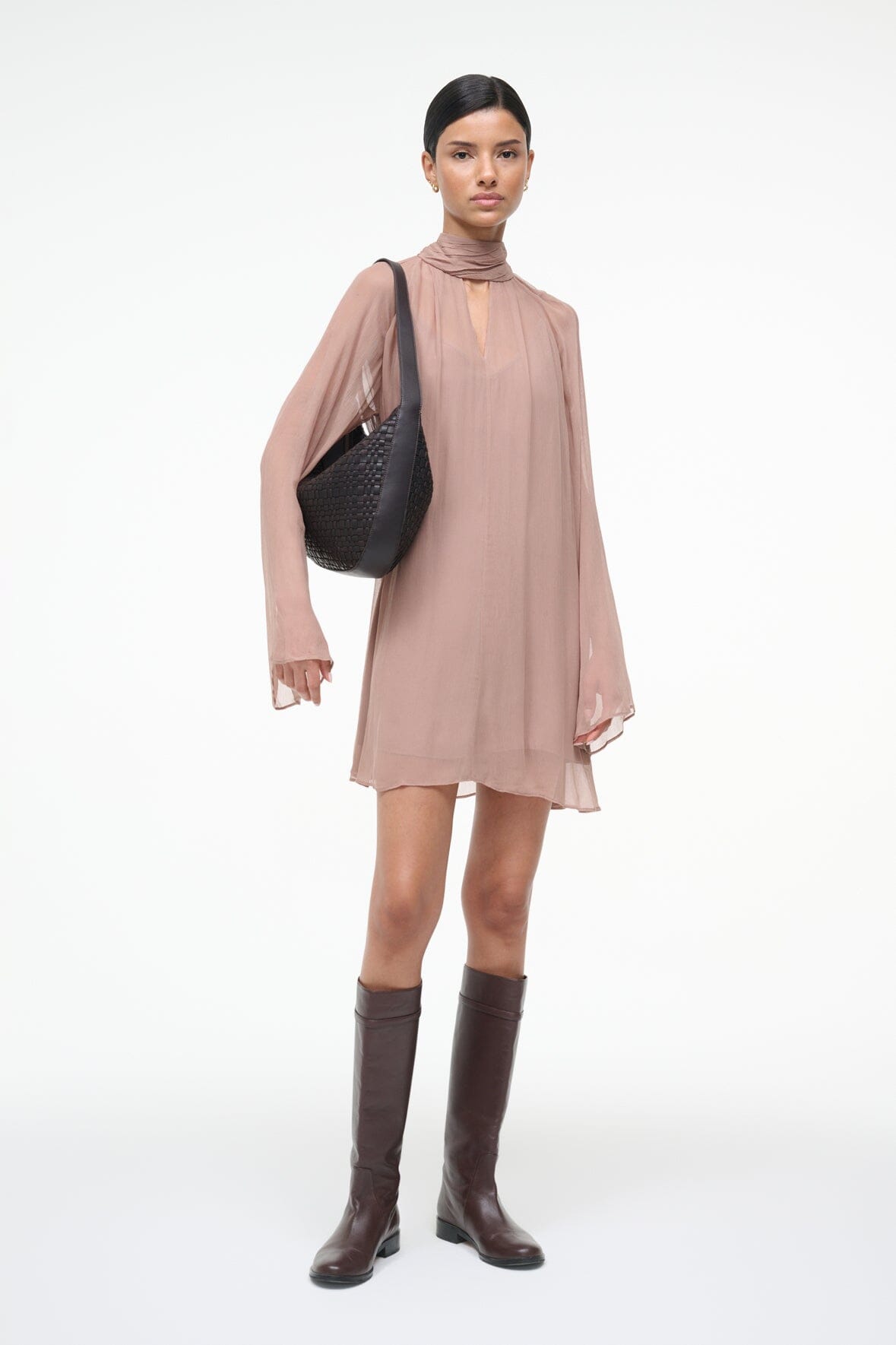 ESTHER MINI DRESS | TAUPE