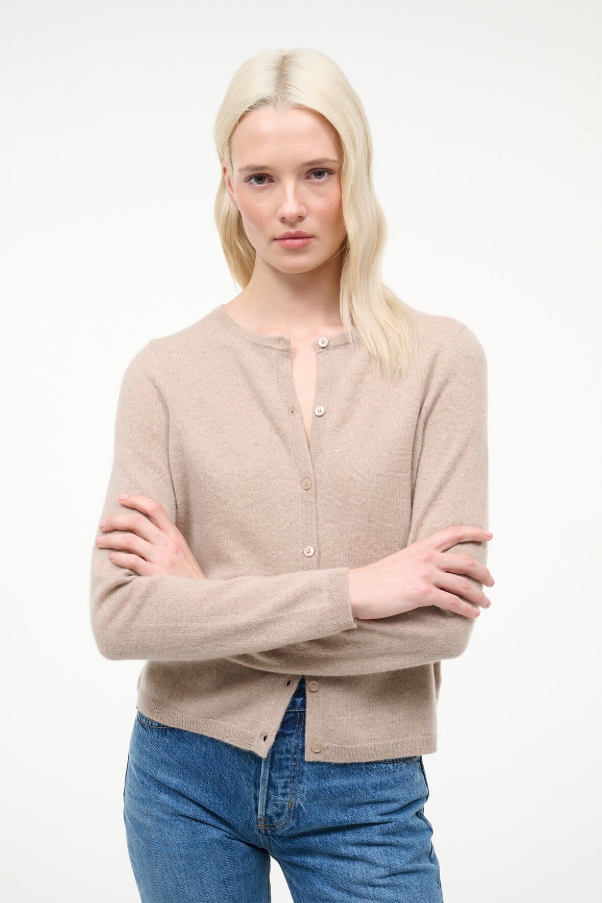 MIDNIGHT CASHMERE CARDIGAN | STONE