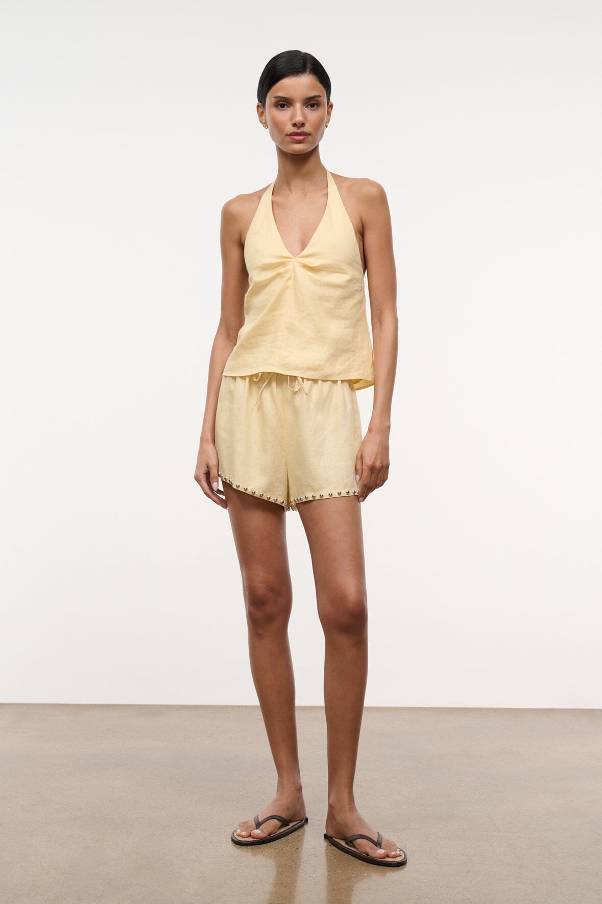 CORSO LINEN TOP | BUTTER