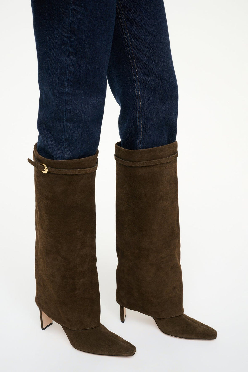 WALLY FOLDOVER HIGH HEEL BOOT | TRUFFLE SUEDE