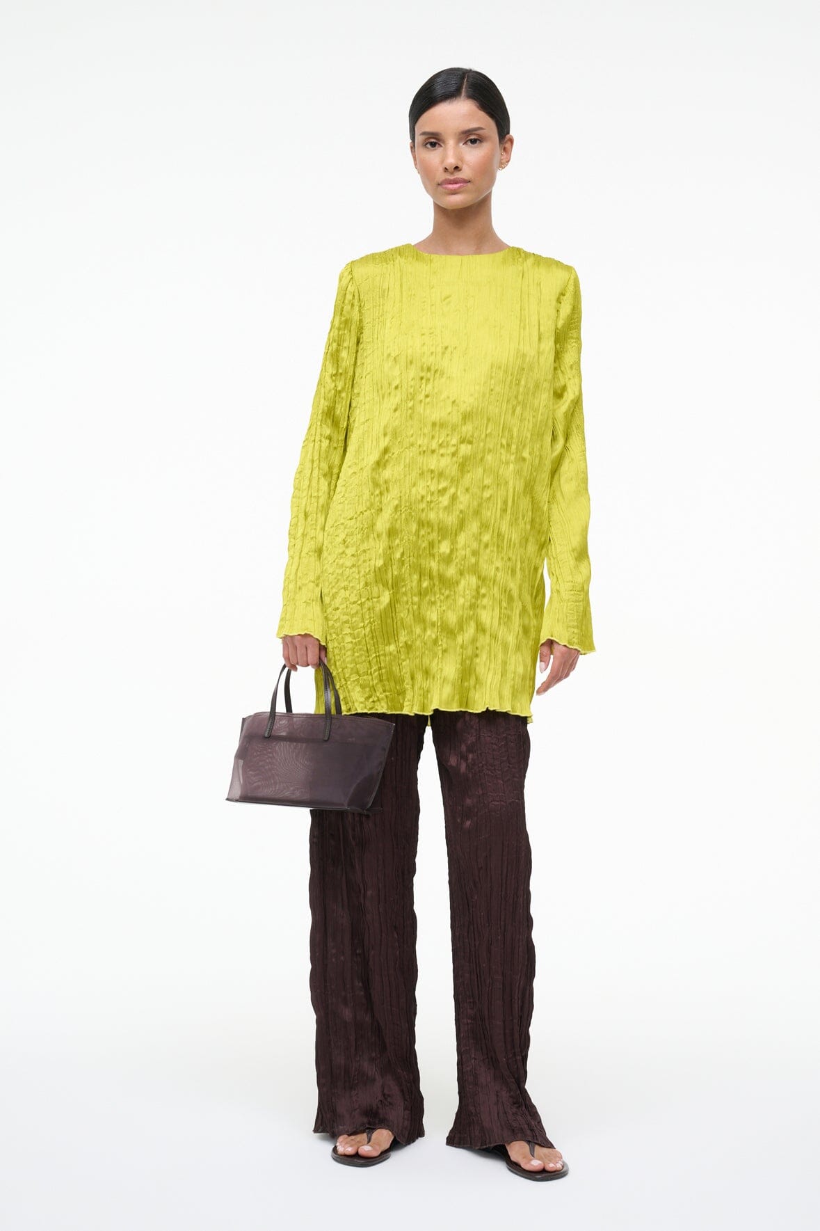 KONA DRESS | CHARTREUSE PLISSE
