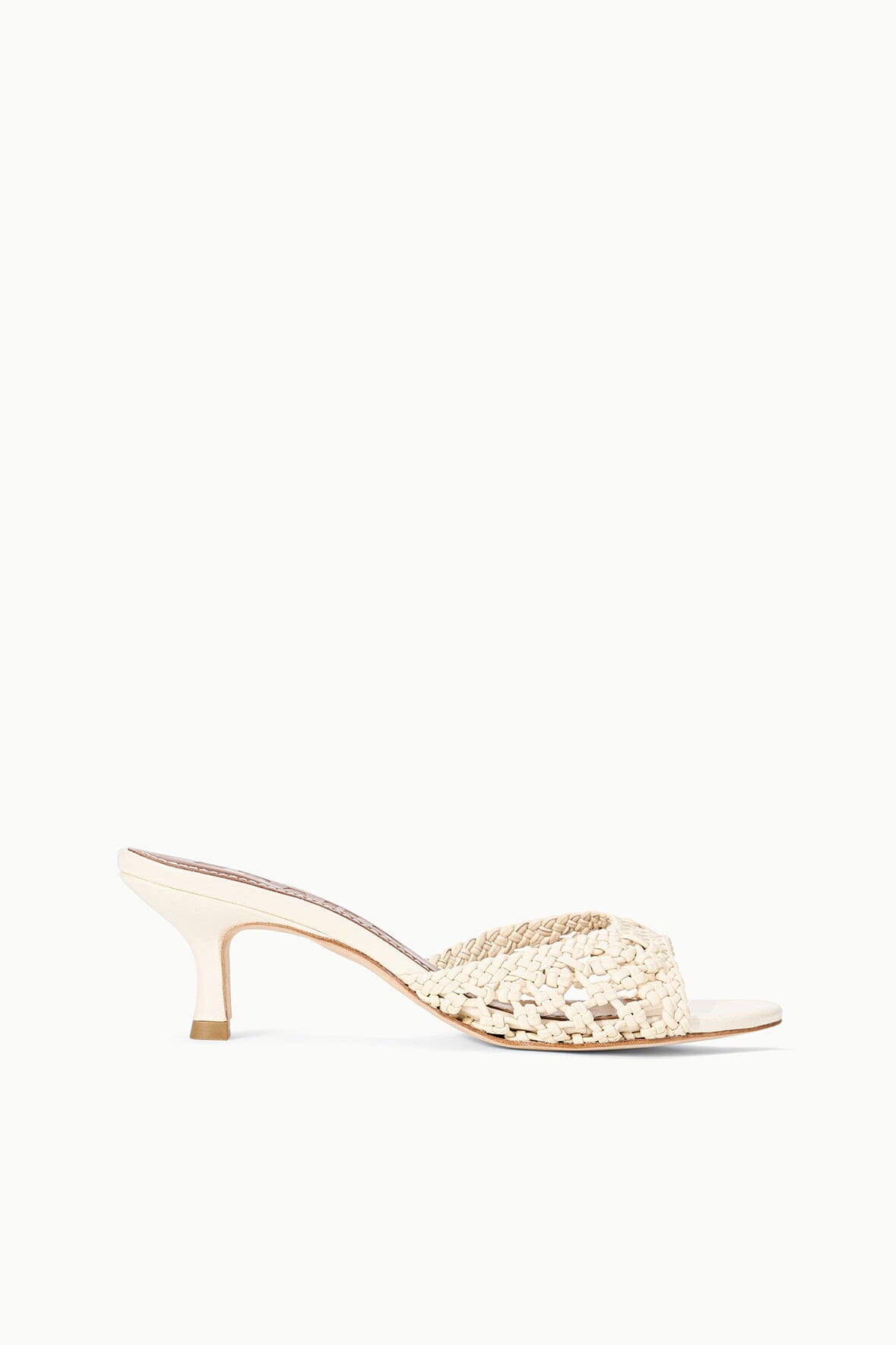 BRIGITTE LEATHER MULE | CREAM WOVEN