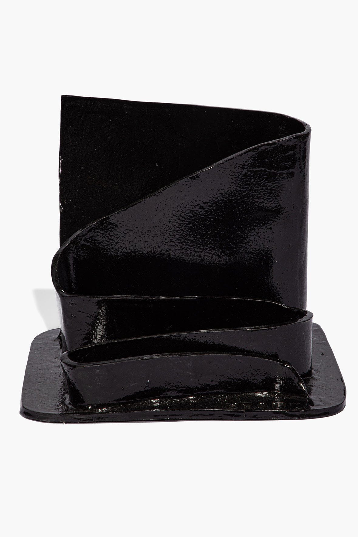 WAVY STATIONARY HOLDER | BLACK GLAZE