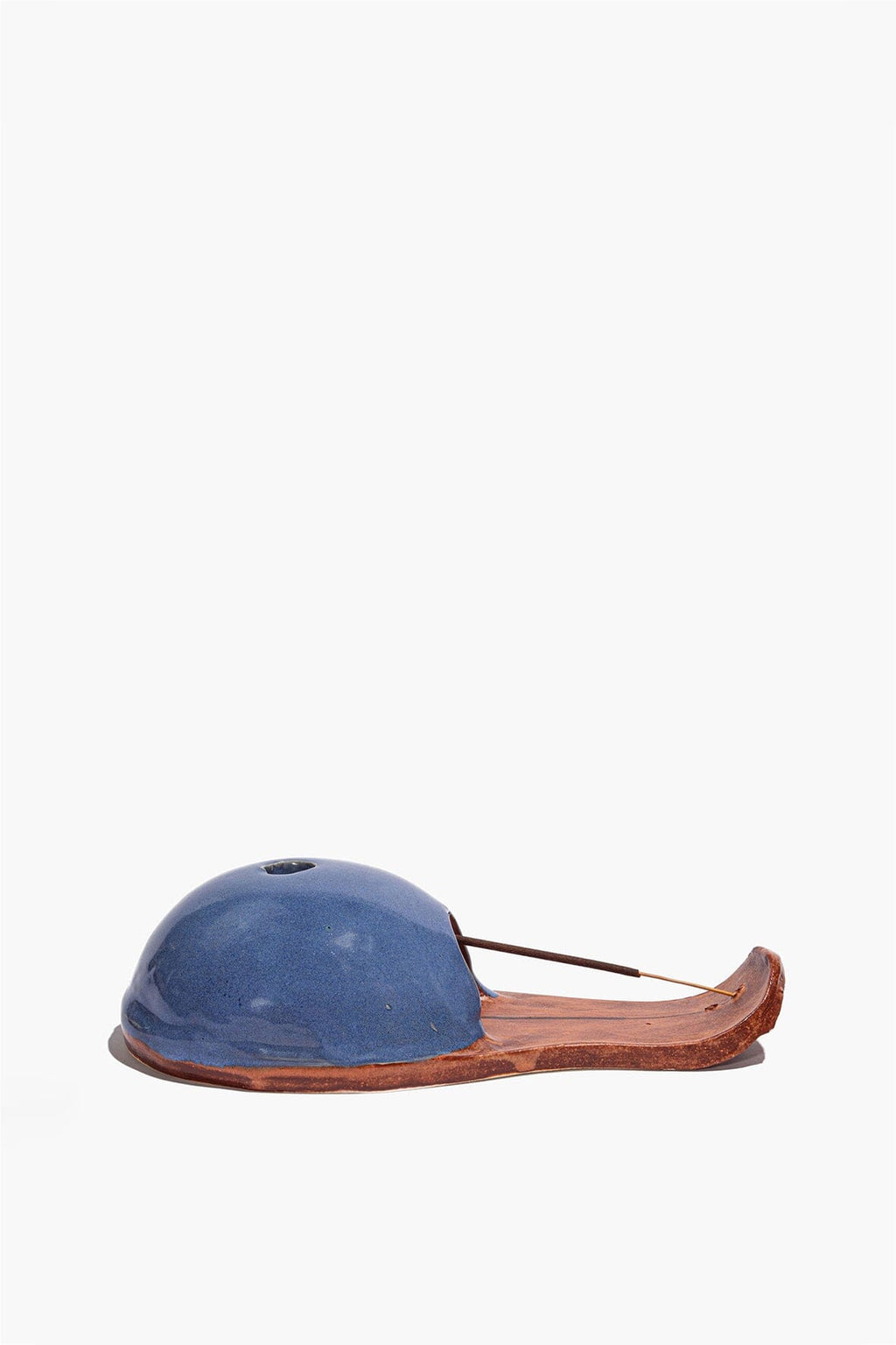 HUT INCENSE HOLDER | BLUE BURNT ORANGE GLAZE