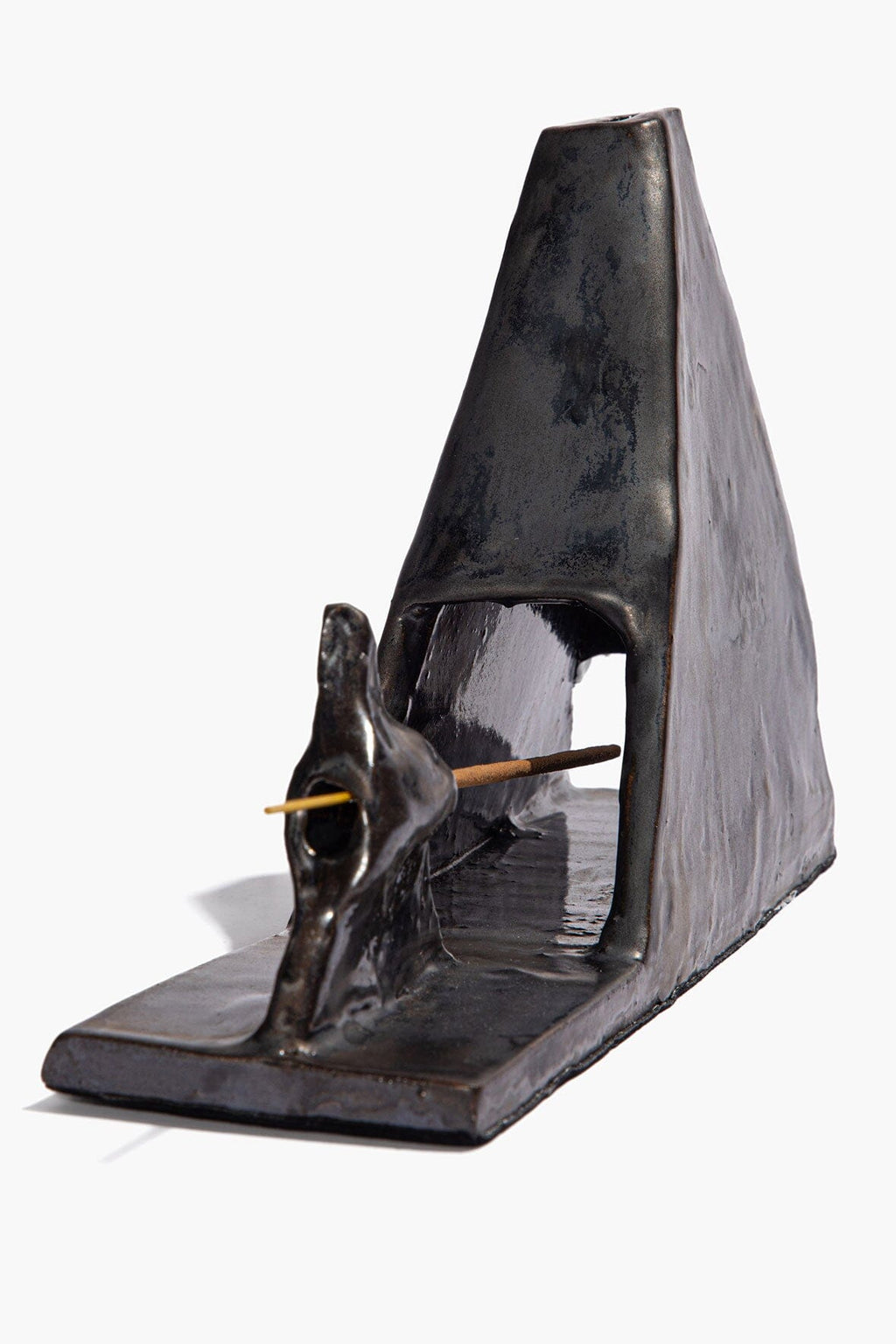 PYRAMID INCENSE HOLDER | MOLASSES GLAZE