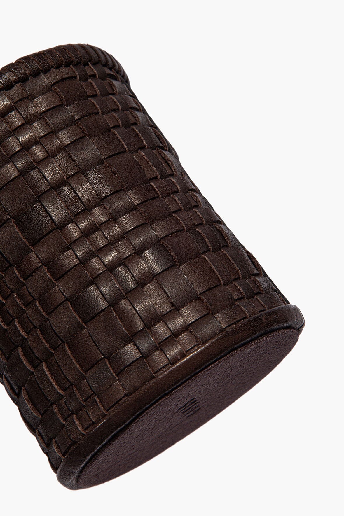 ROWE WOVEN LEATHER CANDLE | ESPRESSO