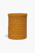ROWE WOVEN LEATHER CANDLE | GOLDENROD