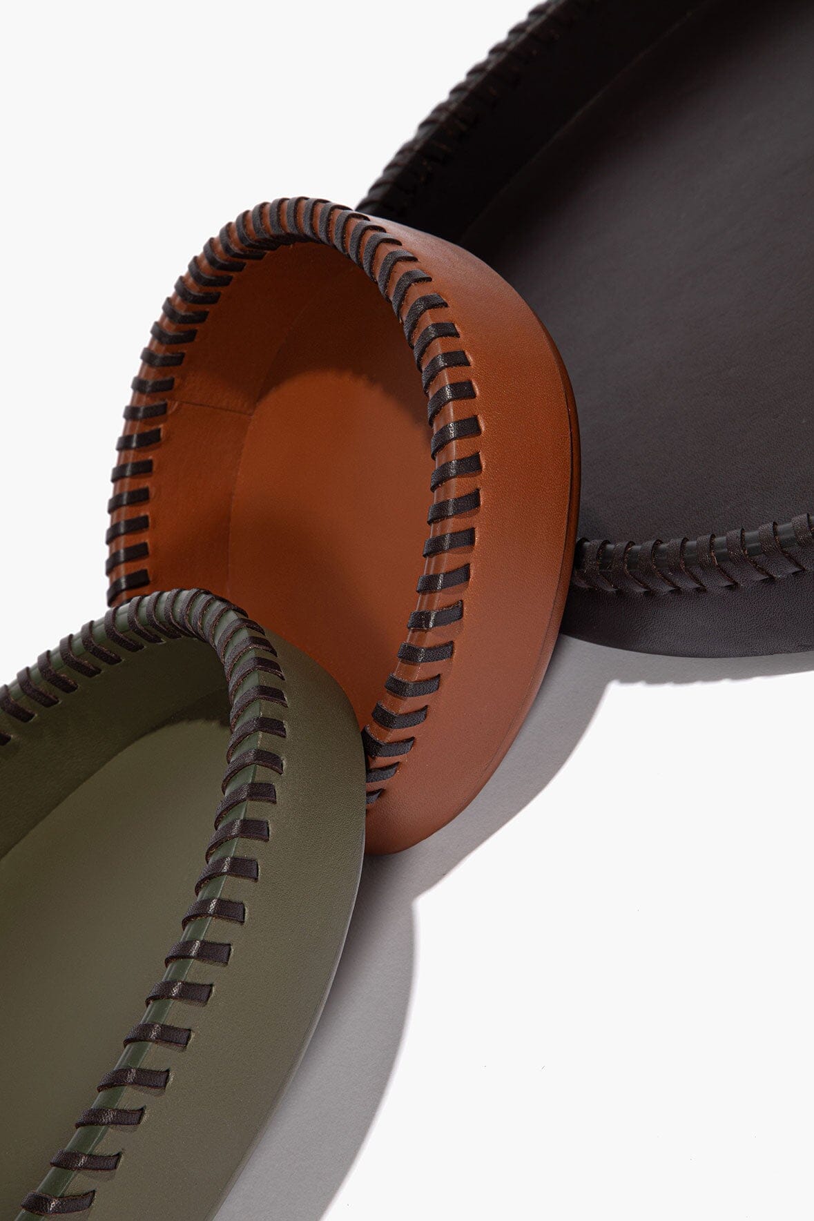 FOUNDRY LEATHER TRAYS | ESPRESSO MOSS TAN