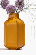 HOLLIS LEATHER BOTTLE VASE | GOLDENROD
