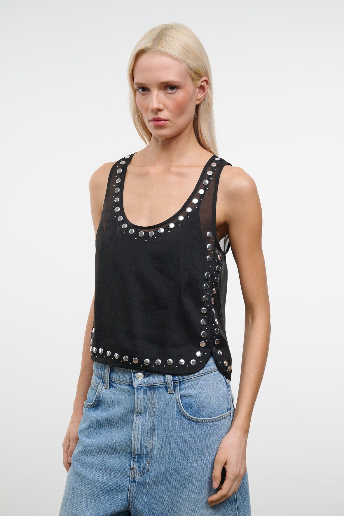 CARA TOP | BLACK STUDS