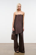 GEORGIA CONVERTIBLE SILK DUPIONI TOP | EARTH