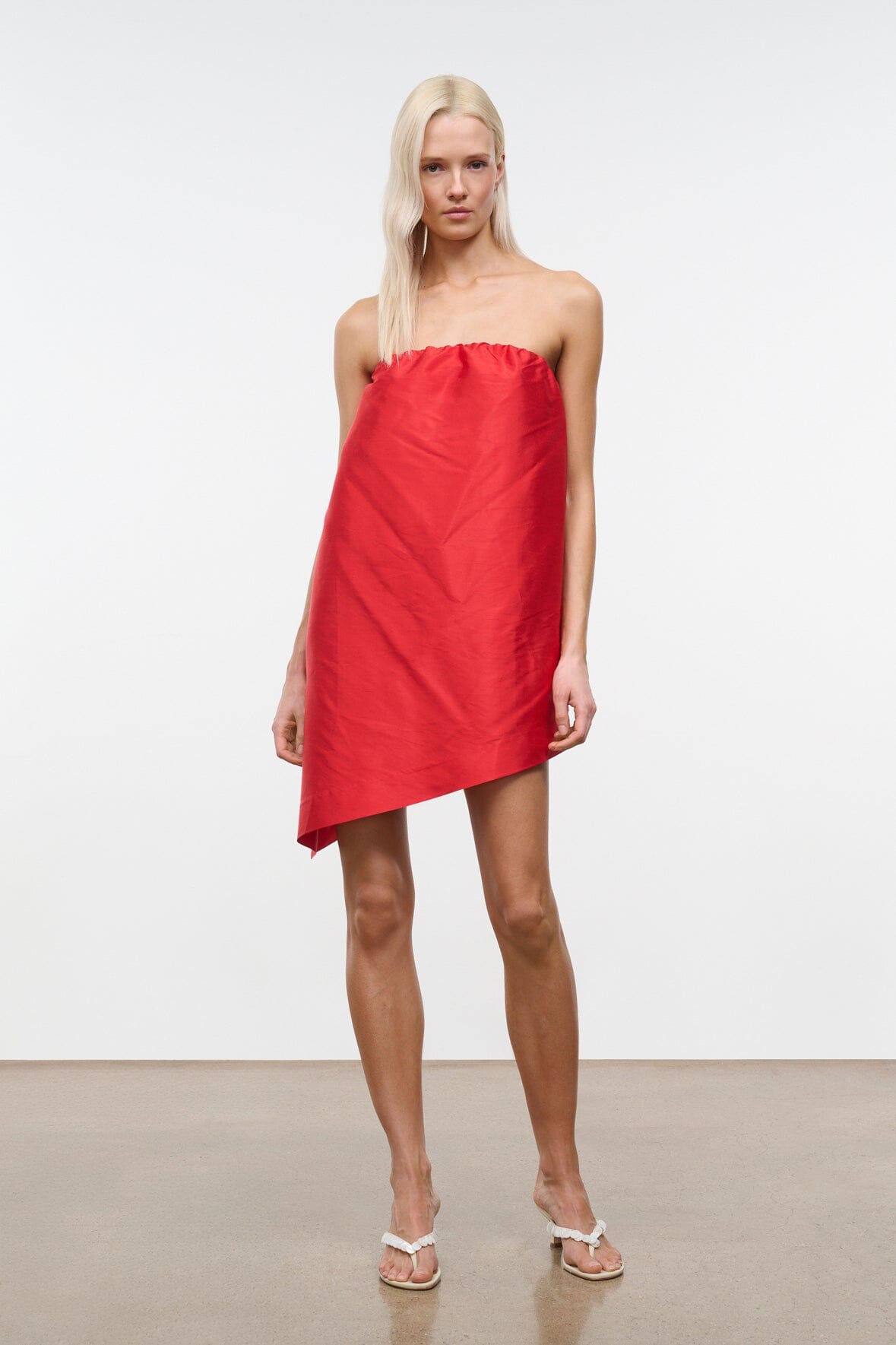 GEORGIA CONVERTIBLE SILK DUPIONI TOP | RED ROSE