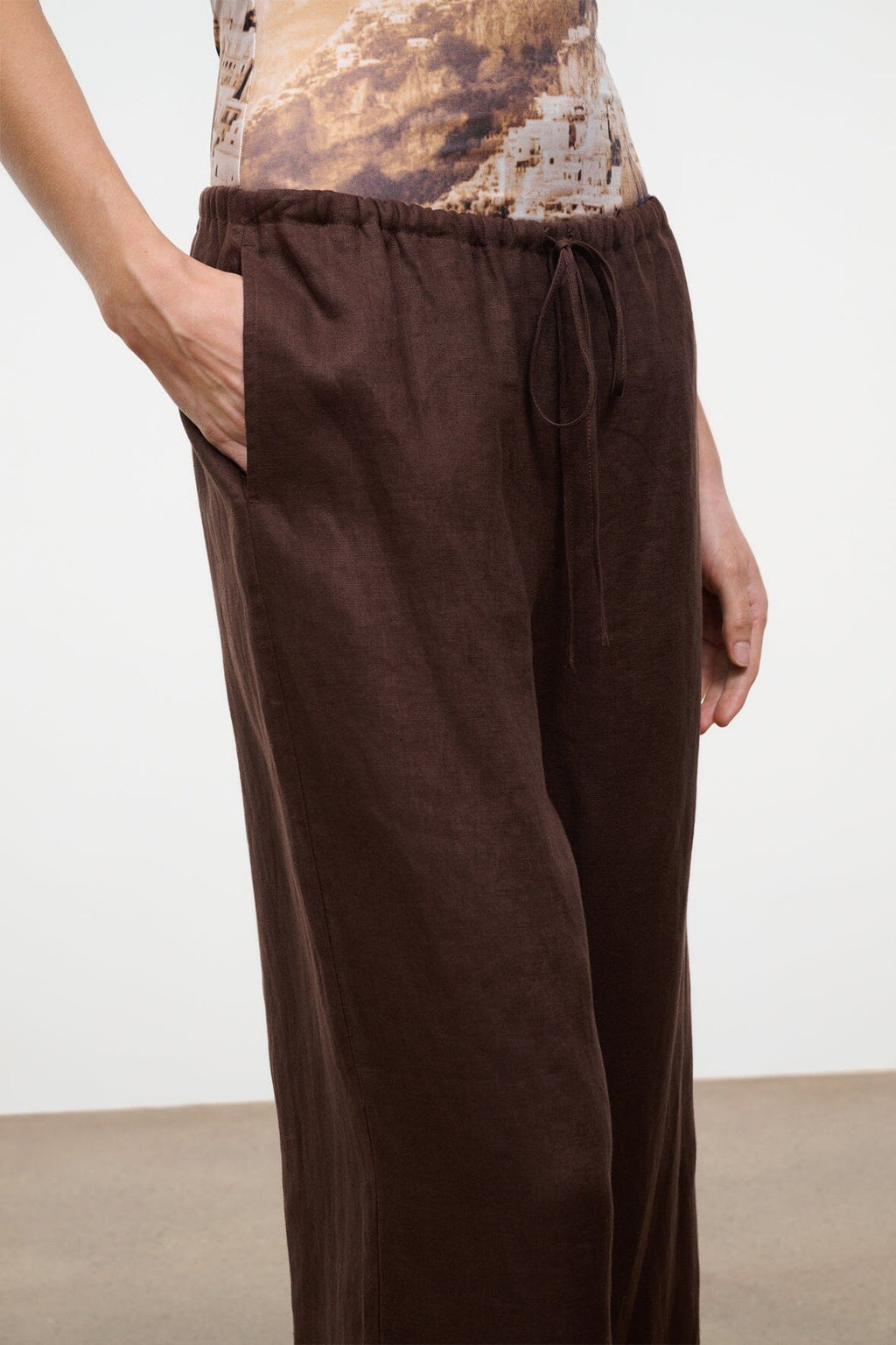 MATEO LINEN CROPPED PANT | ROOT