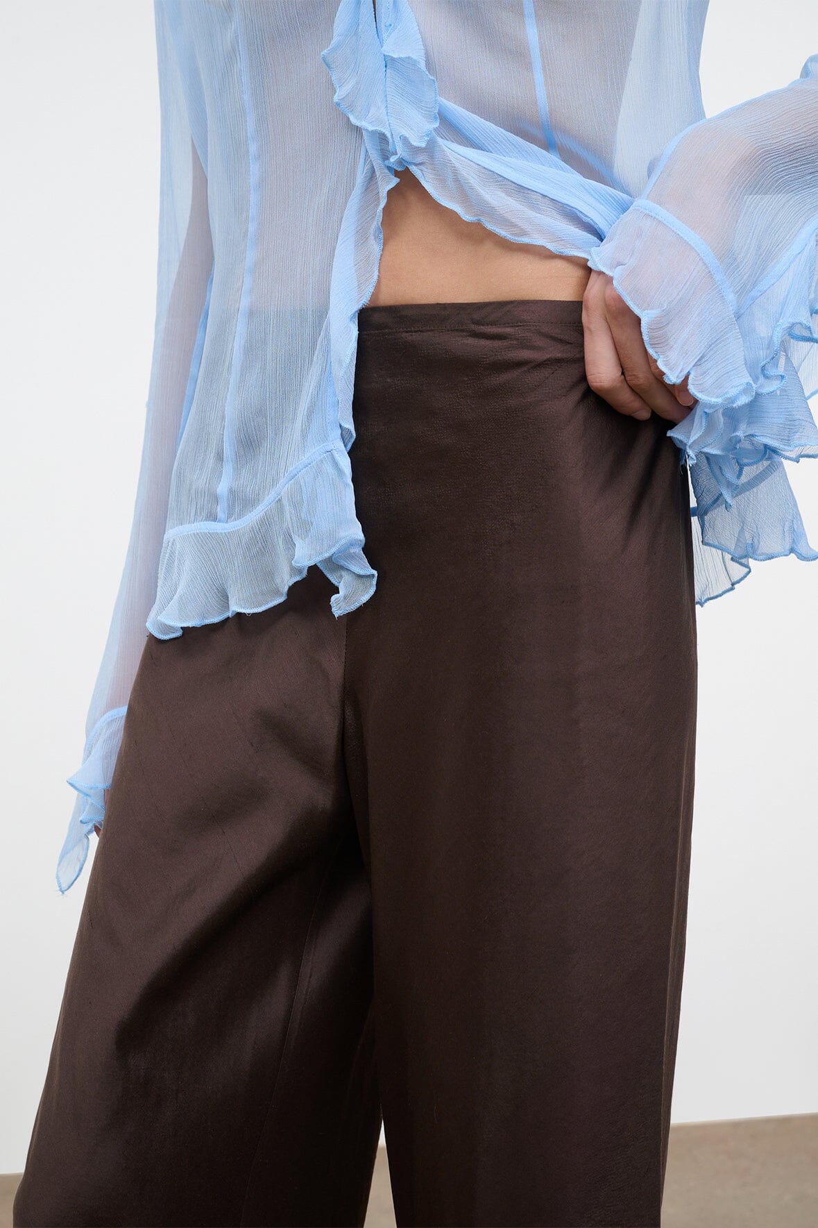 STROLL SILK DUPIONI PANT | EARTH