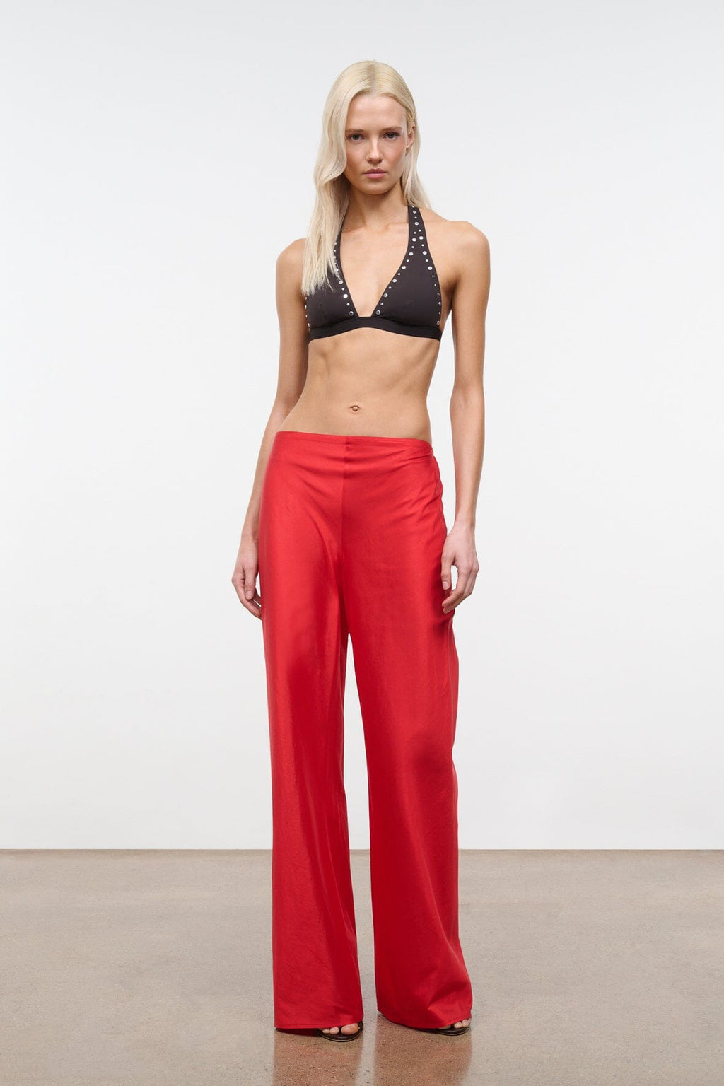 STROLL SILK DUPIONI PANT | RED ROSE