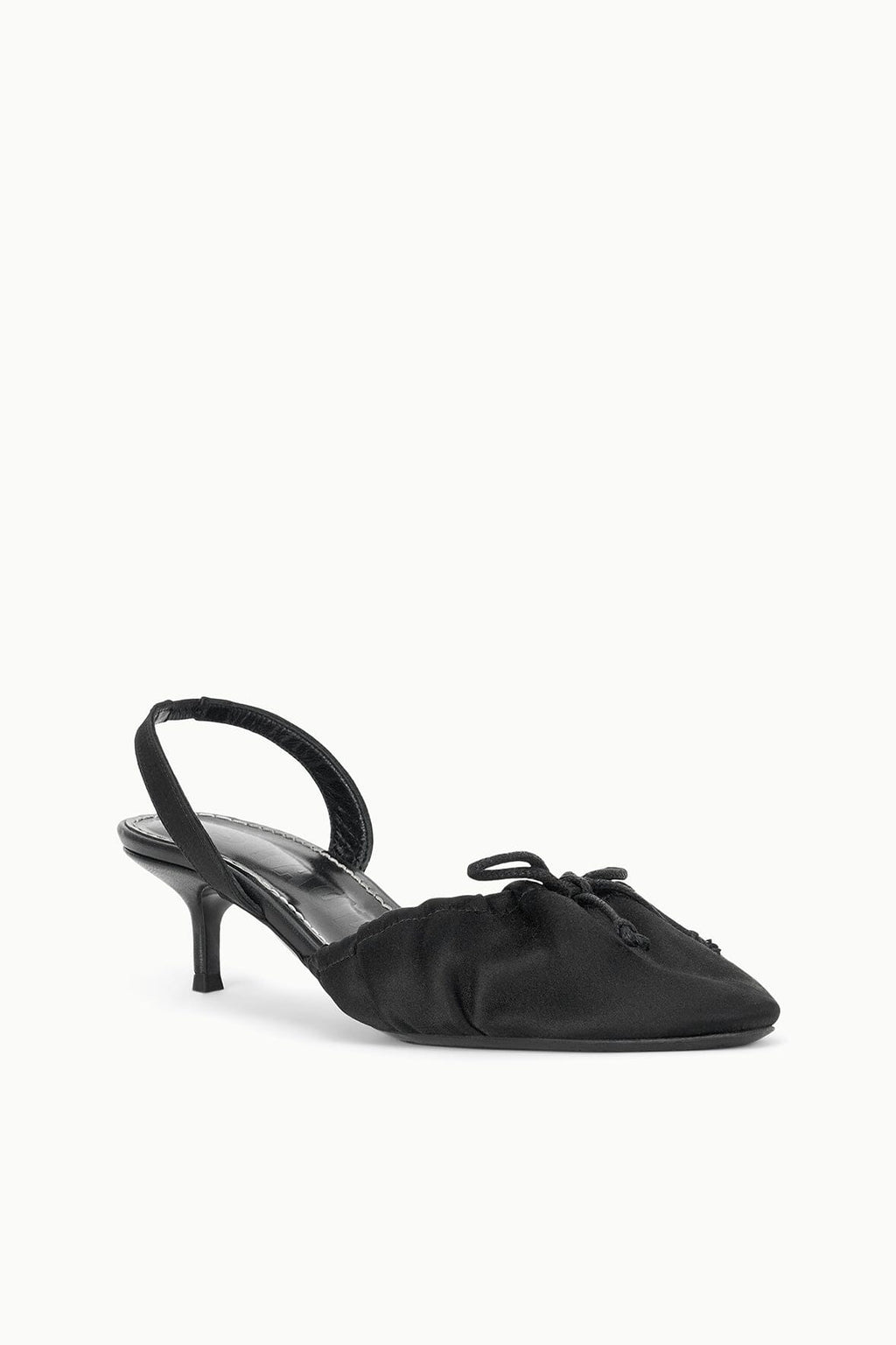 ALBA BALLET SLINGBACK | BLACK SATIN