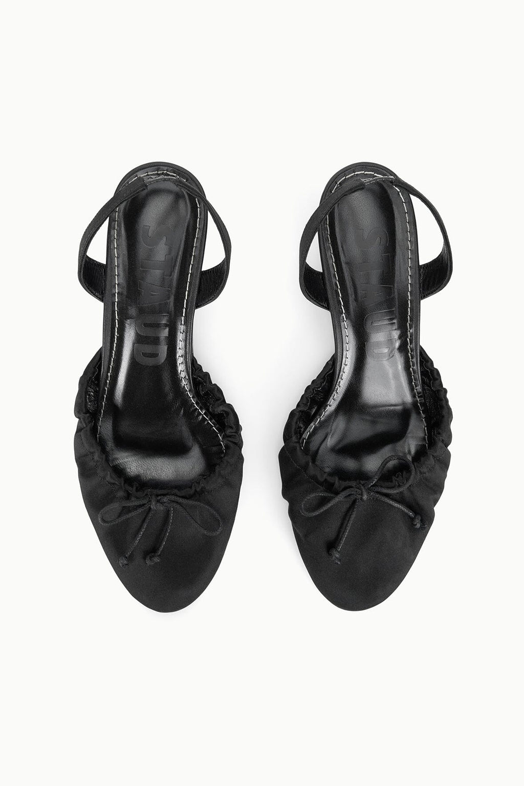 ALBA BALLET SLINGBACK | BLACK SATIN
