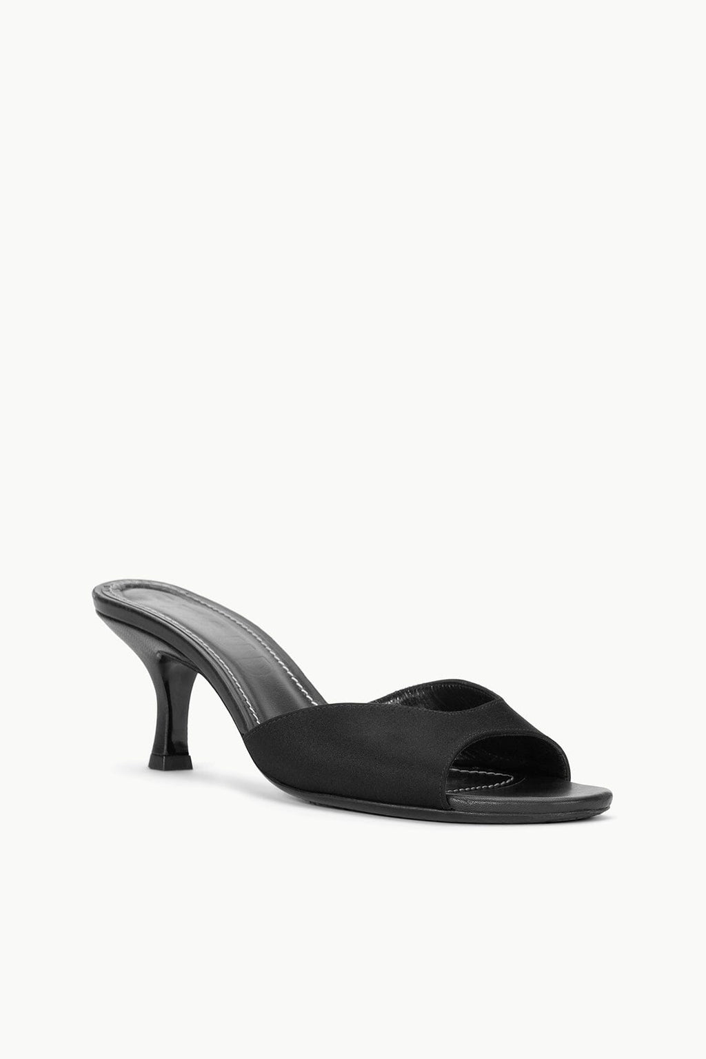 BRIGITTE SATIN MULE | BLACK