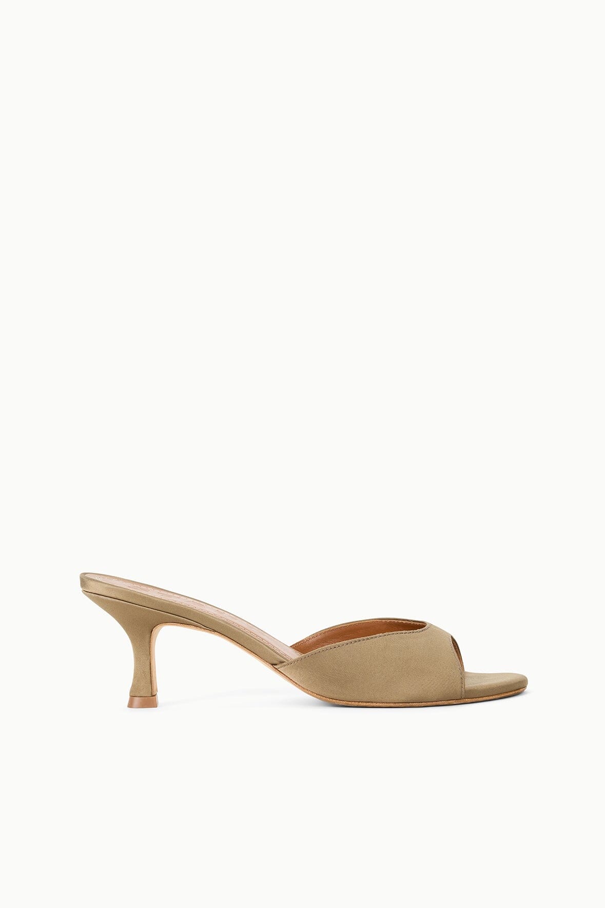 BRIGITTE SATIN MULE | TRUFFLE