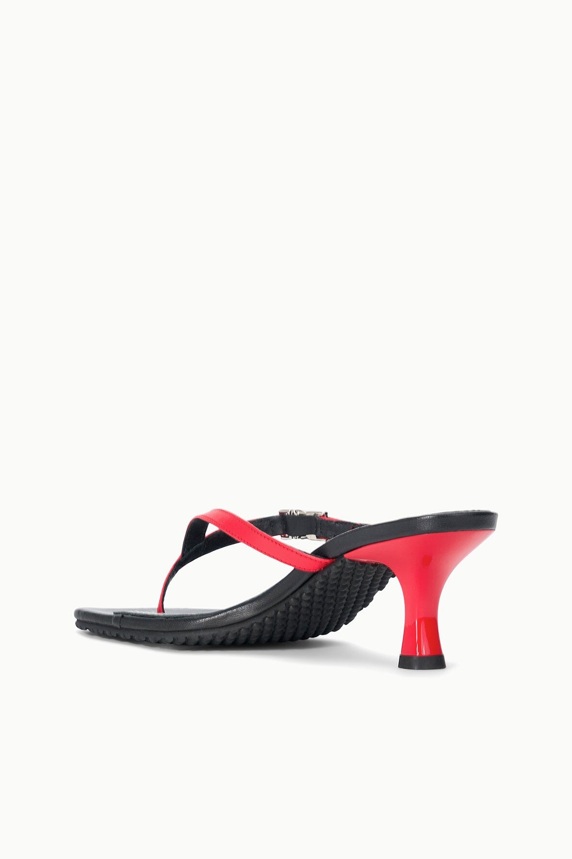 FLYNN KITTEN HEEL | BLACK RED ROSE