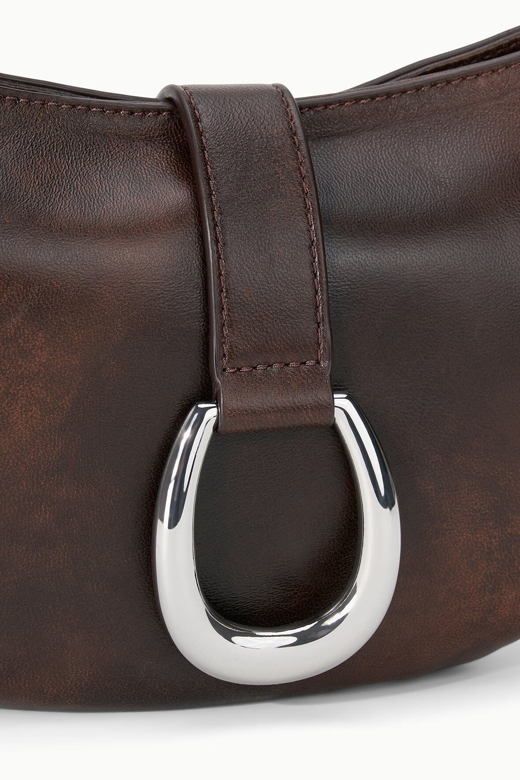 HARLOW CRESCENT SHOULDER BAG | ESPRESSO DISTRESSED
