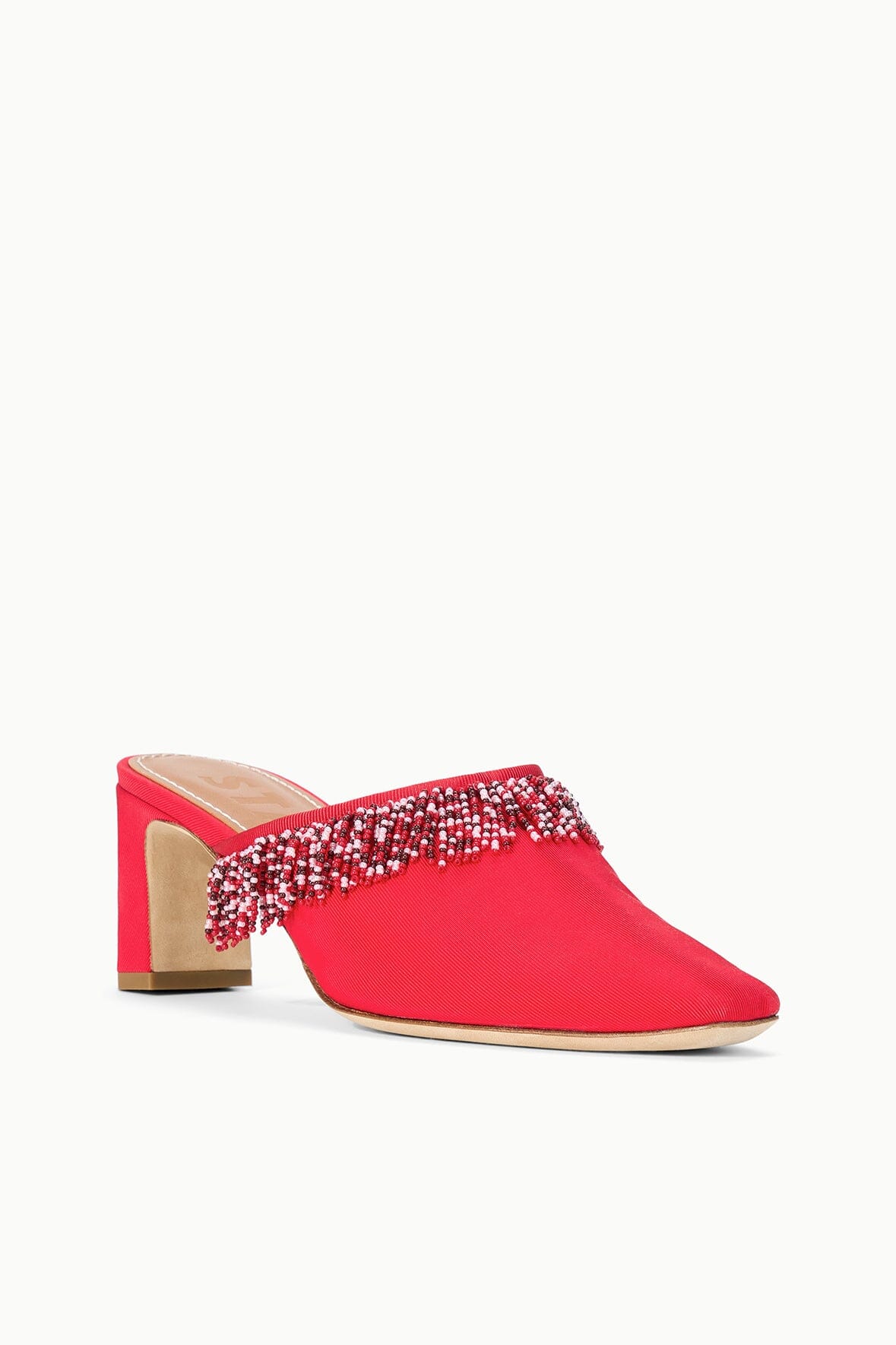 JOANNA KITTEN HEEL MULE | RED ROSE