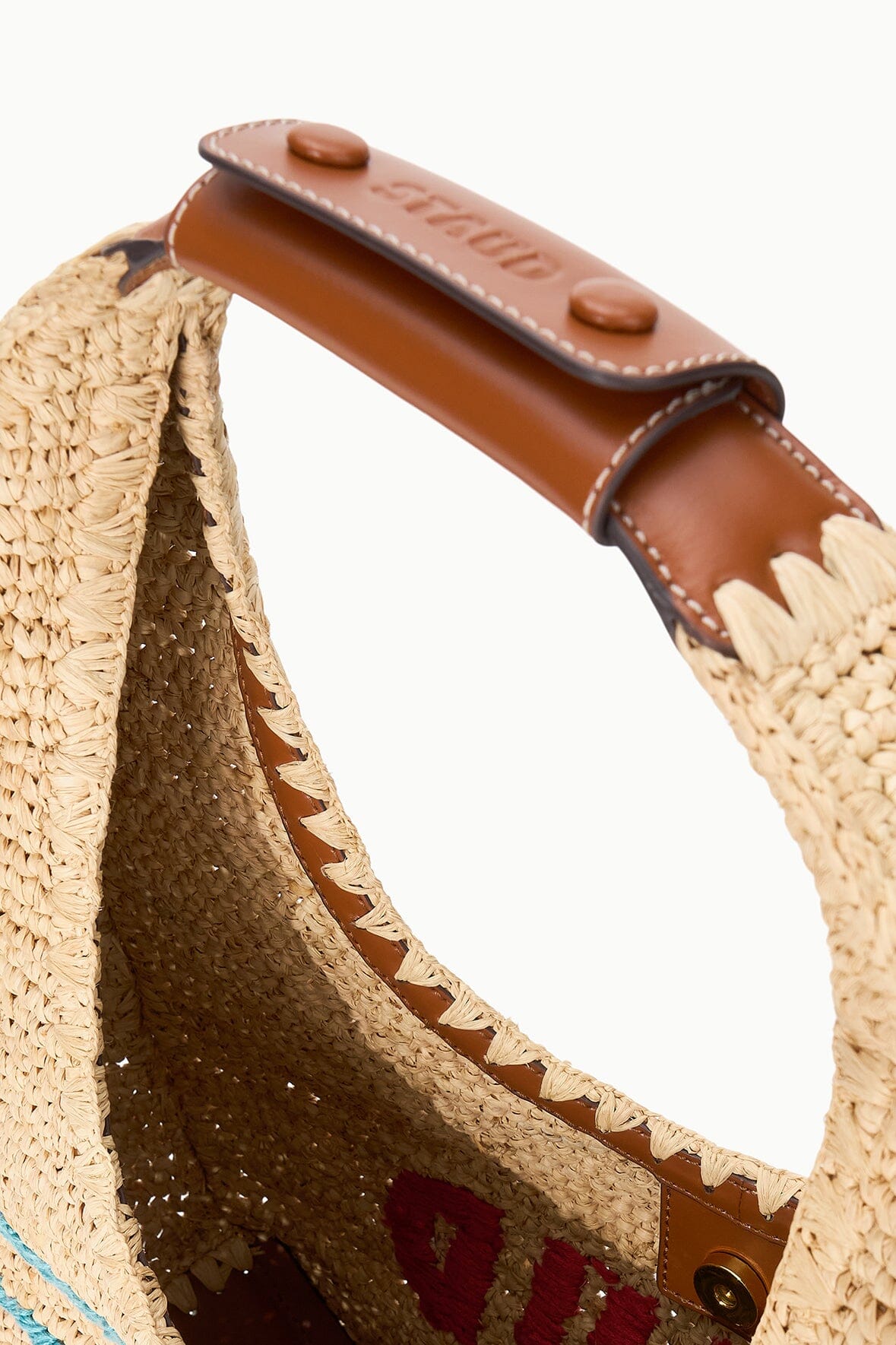 LARGE RAFFIA MOON TOTE BAG | GREAT WHITE