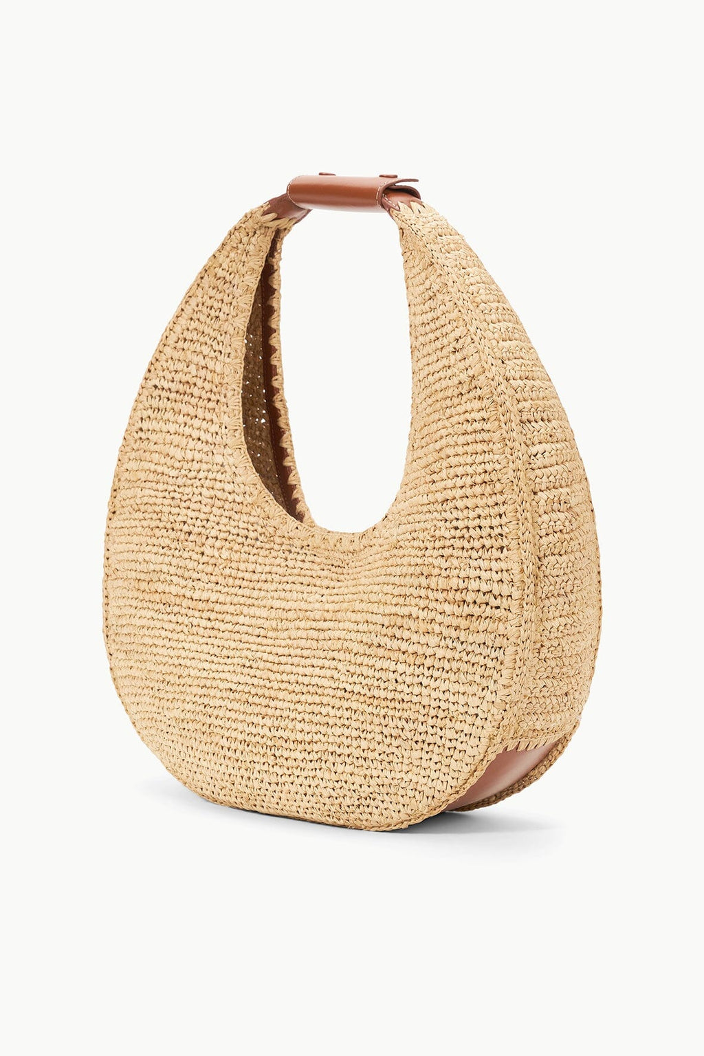 LARGE RAFFIA MOON TOTE BAG | NATURAL RAFFIA