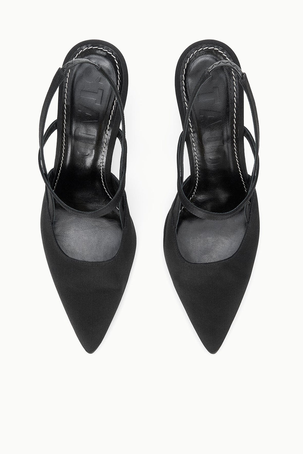 SEBASTIAN HIGH HEEL SLINGBACK | BLACK SATIN