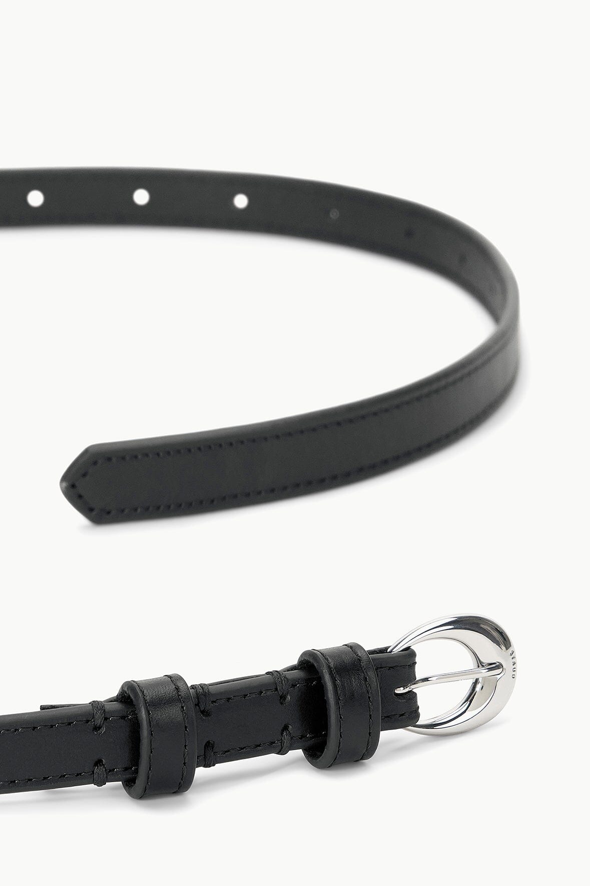 SLIM MOON BUCKLE BELT - 13MM | BLACK SILVER