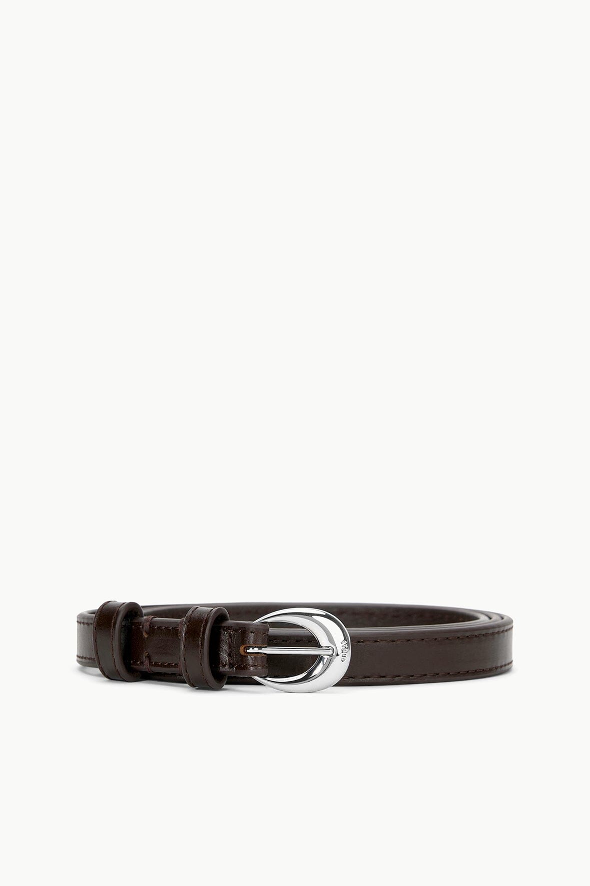 SLIM MOON BUCKLE BELT - 13MM | MAHOGANY SILVER